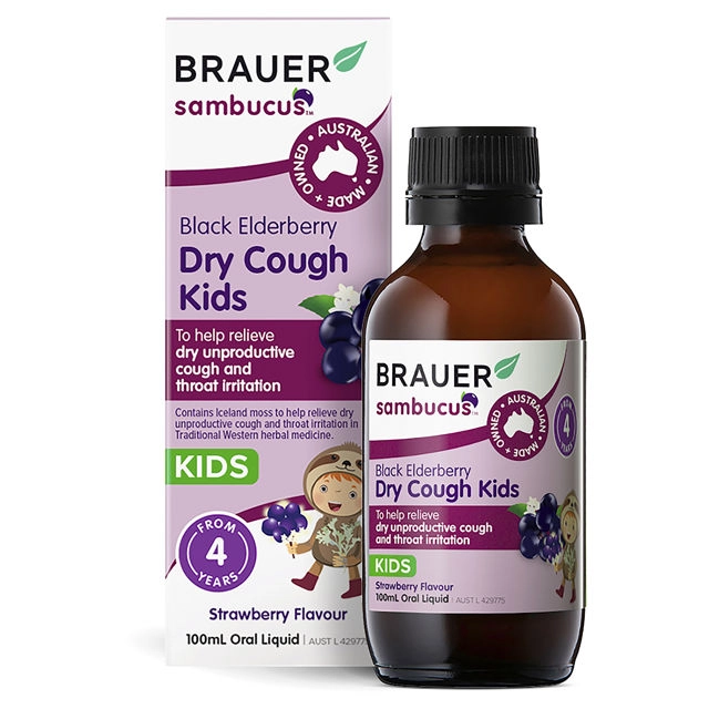 Brauer Black Elderberry Dry Cough Kids 100ml 4 Years+