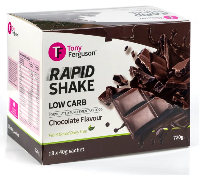 Tony Ferguson Rapid Dairy Free Chocolate Flavour 18 pack