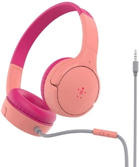 Belkin SoundForm Mini Wired On-Ear Headphones - Pink