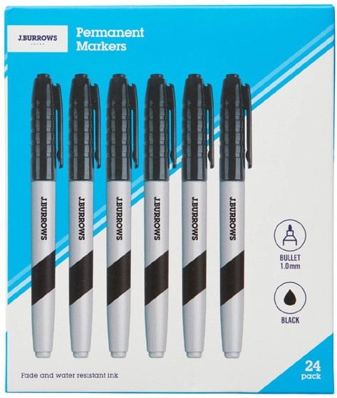 J.Burrows Permanent Markers 24 Pack