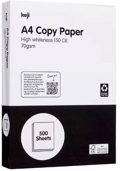 Keji A4 Copy Paper 70GSM 500 Sheets