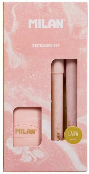 Milan Stationery Gift Set Lava Pink