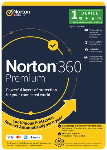 Norton 360 Premium 1 Device 1 Year Card