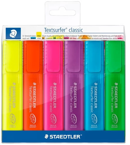 Staedtler Textsurfer Highlighters 6 Pack - Rainbow