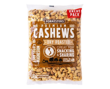 Forresters Dry Roasted Cashews 1kg