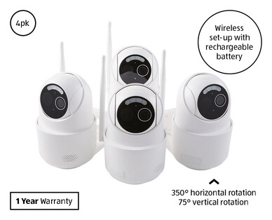 Smart Pan and Tilt Wireless Cameras 4pk