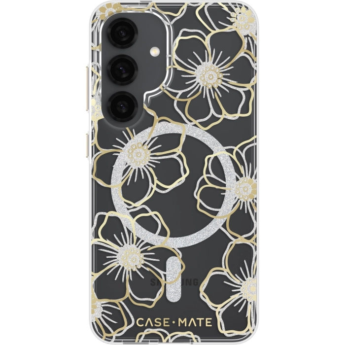 Case-Mate Floral Gems Case for Galaxy S25 (Gold)