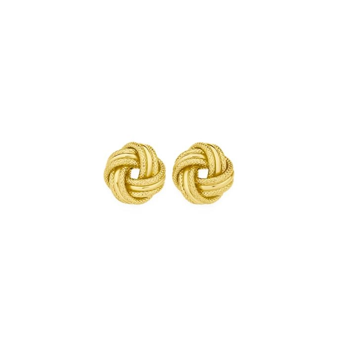 9ct Gold 10mm Fancy Knot Stud Earrings