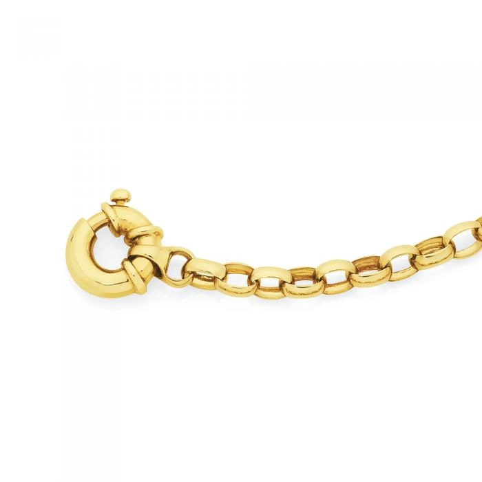 9ct Gold 19cm Solid Belcher Bolt Ring Bracelet