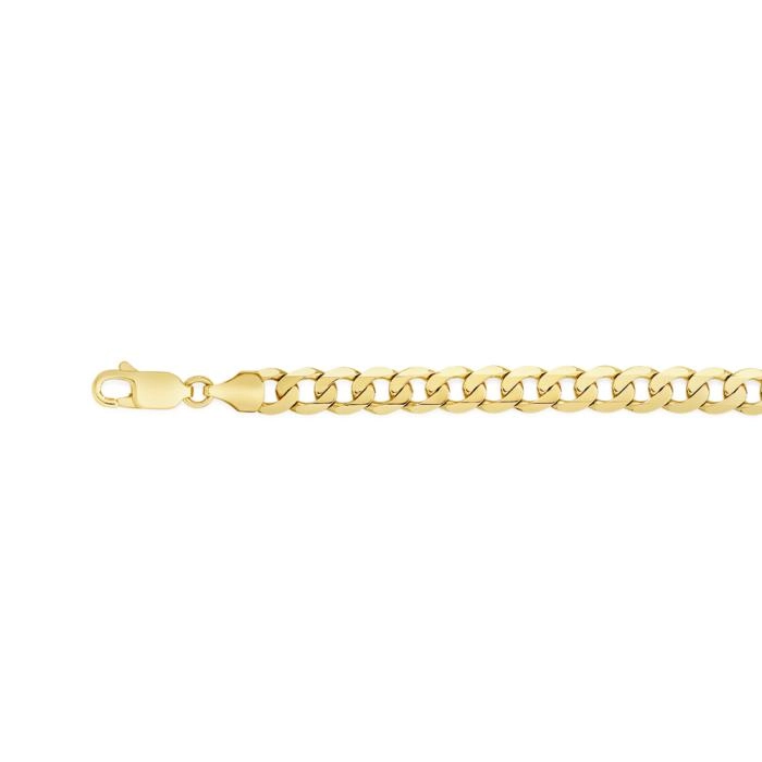 9ct Gold 21cm Solid Curb Gents Bracelet