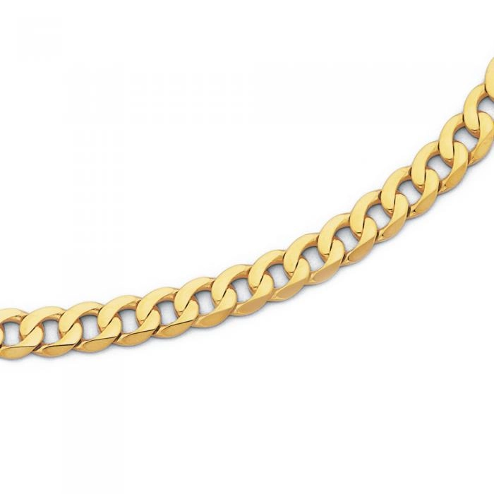 9ct Gold 55cm Solid Curb Gents Chain