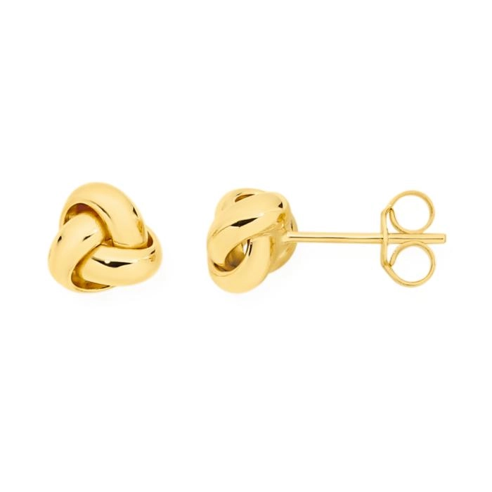 9ct Gold 5mm Love Knot Stud Earrings