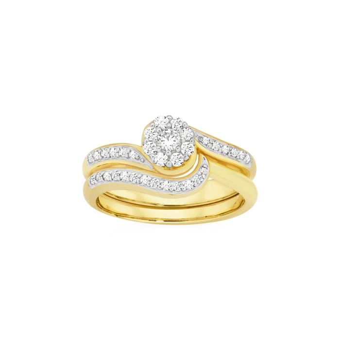 9ct Gold Diamond Bridal Set