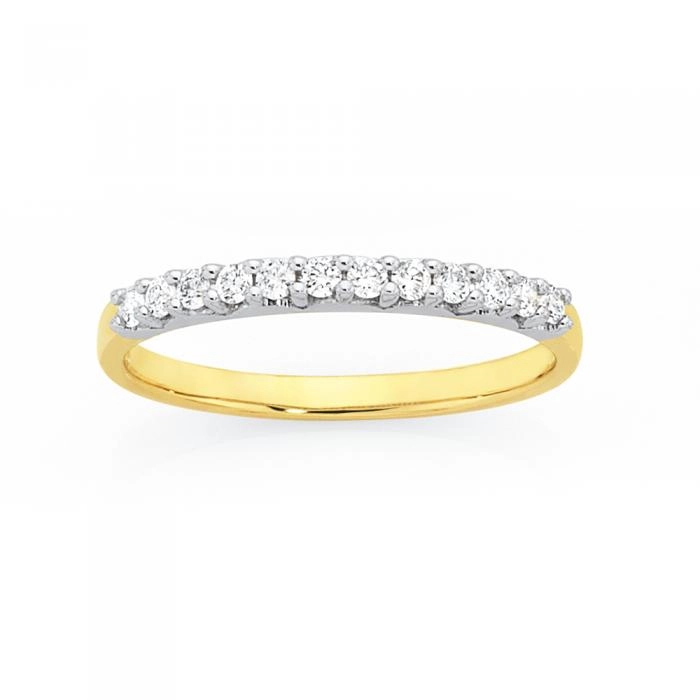 9ct Gold Diamond Claw Set Band