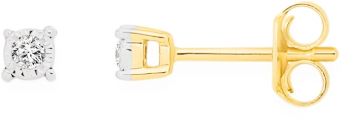 9ct Gold Diamond Stud Earrings