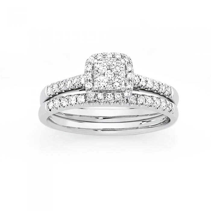 9ct White Gold Diamond Bridal Set