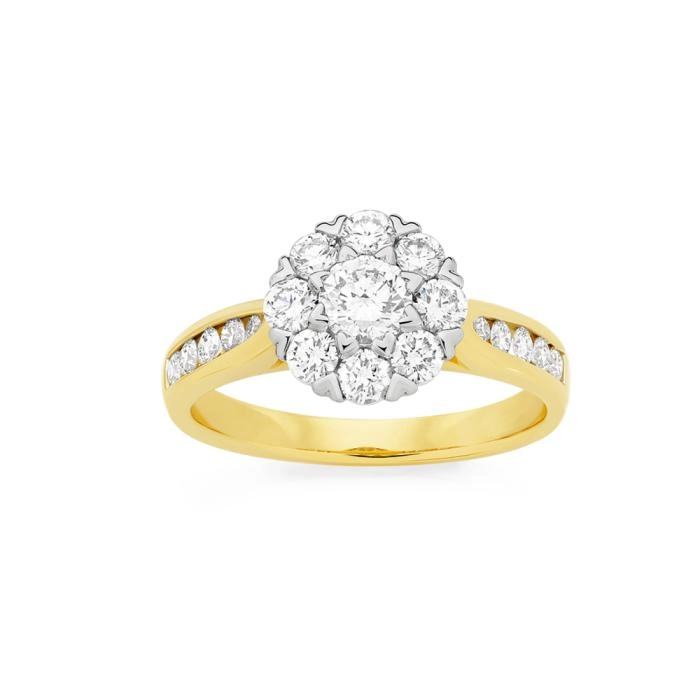 Alora 10ct Gold Lab Grown Diamond Cluster Flower Ring