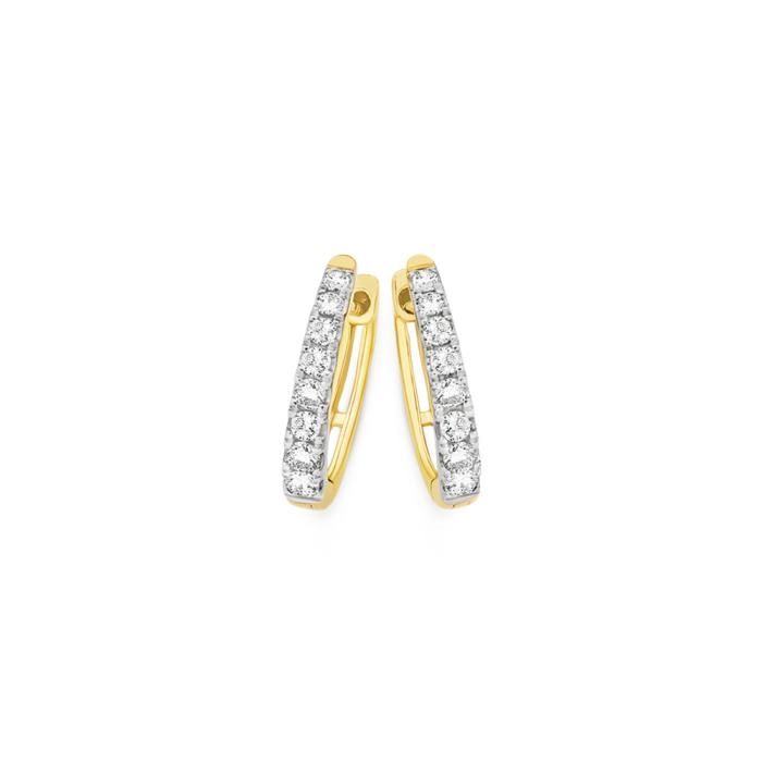 Alora 10ct Gold Lab Grown Diamond Huggie Earrings