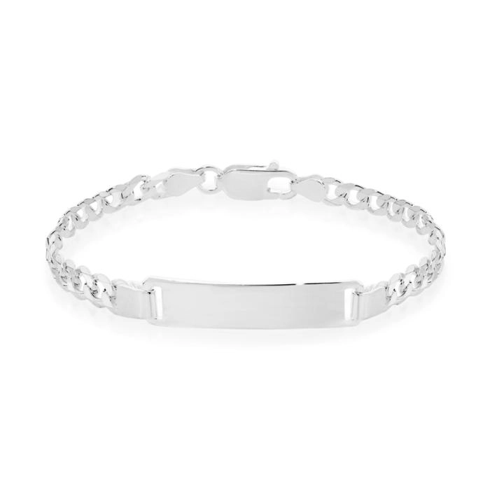 Sterling Silver 19cm Open Curb ID Bracelet