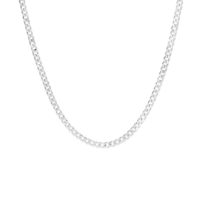 Sterling Silver 45cm Dia-Cut Italian Curb Chain