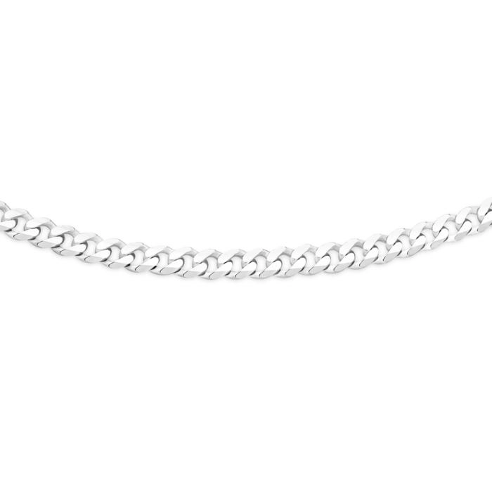 Sterling Silver 45cm Solid Bevelled Curb Chain