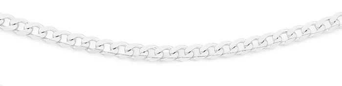 Sterling Silver 50cm Dia-Cut Bevelled Curb Chain