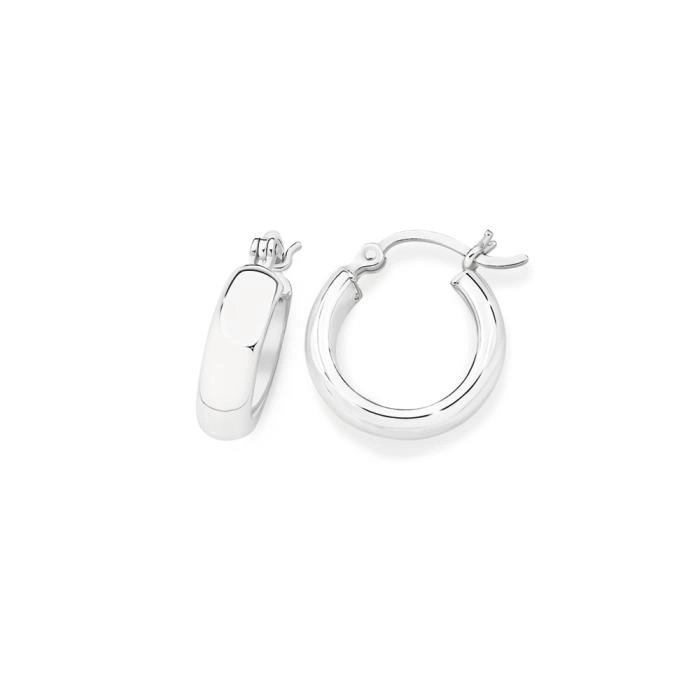 Sterling Silver 5x20mm Half Round Hoops