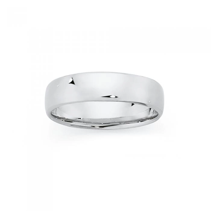 Sterling Silver 6mm Flat Soft Edge Gents Ring