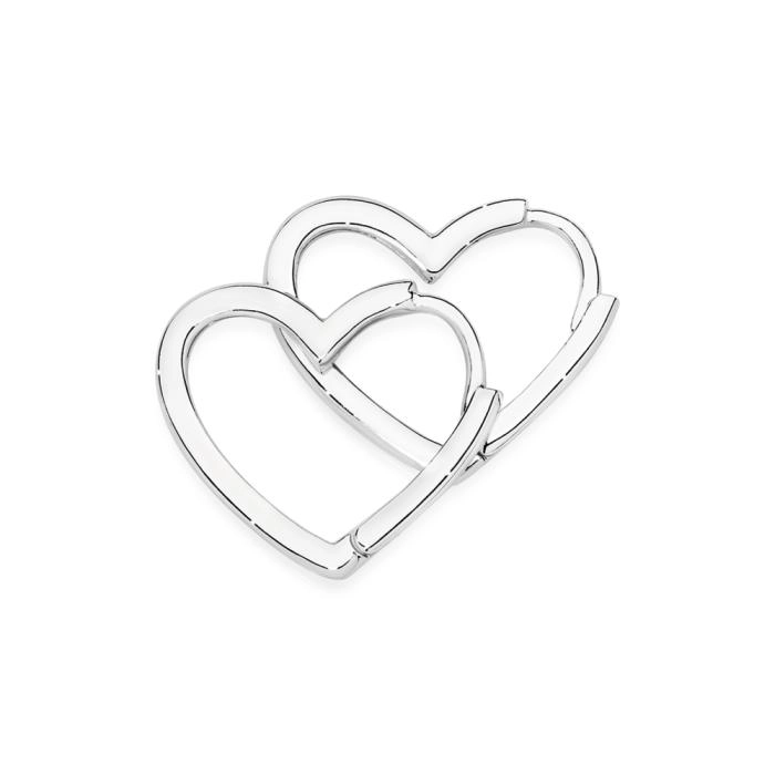 Sterling Silver Polished Heart Huggies