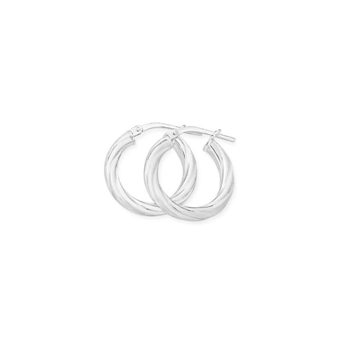 Sterling Silver Twist Hoop Earrings