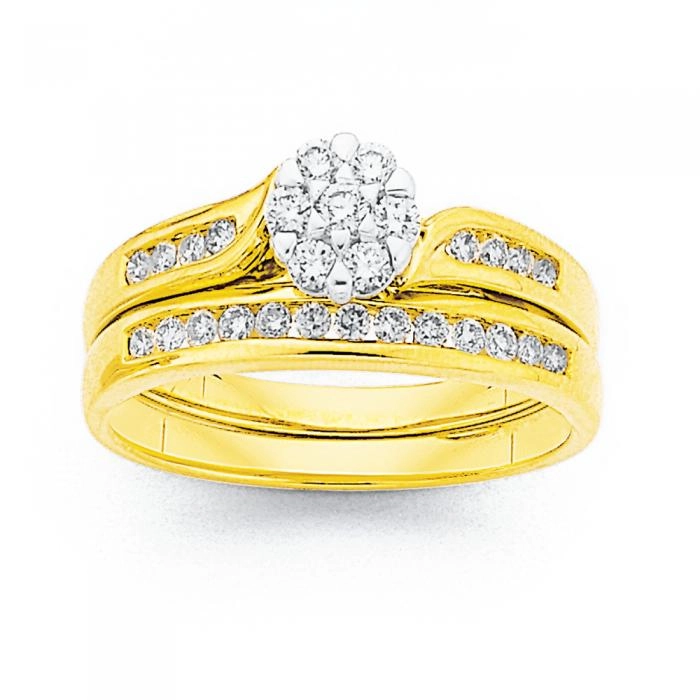 18ct Gold Diamond Bridal Set