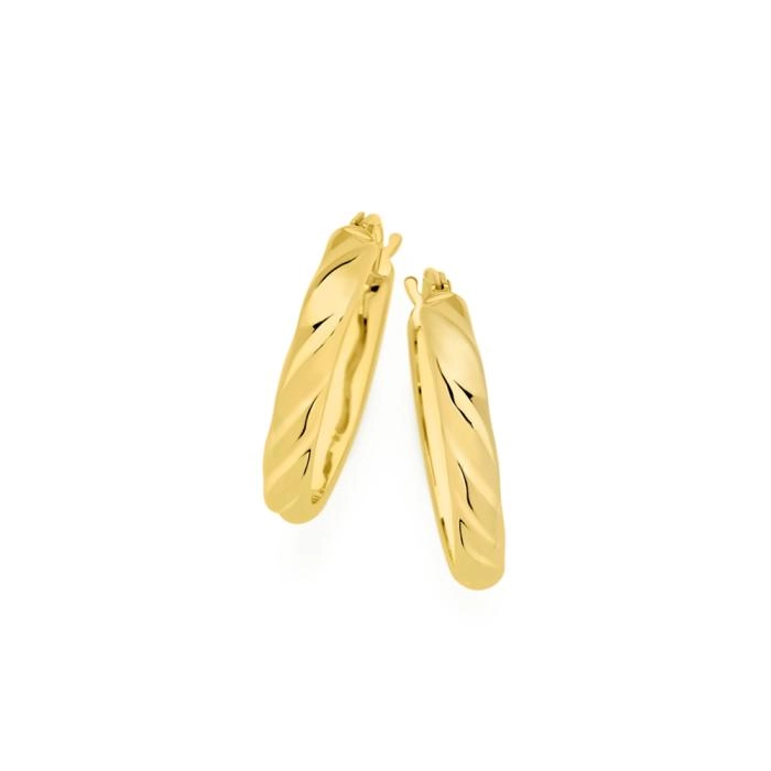 9ct Gold 15mm Twist Hoops