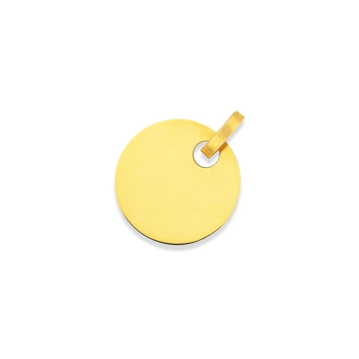 9ct Gold 16mm Round Disc Pendant