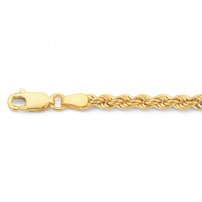 9ct Gold 19cm Hollow Rope Bracelet