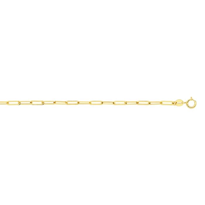 9ct Gold 19cm Mini Flat Paperclip Bracelet