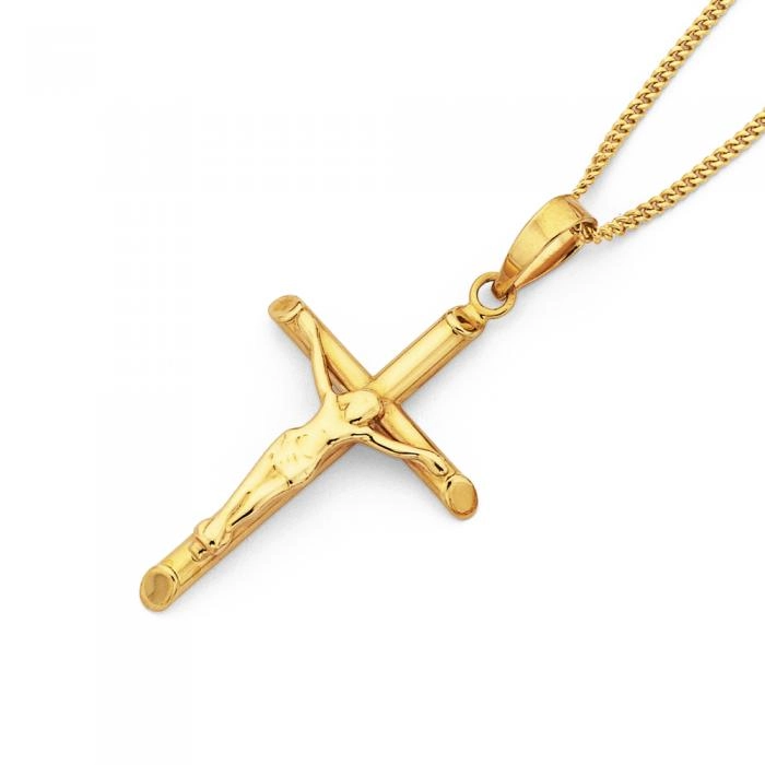 9ct Gold 26mm Crucifix Cross Pendant