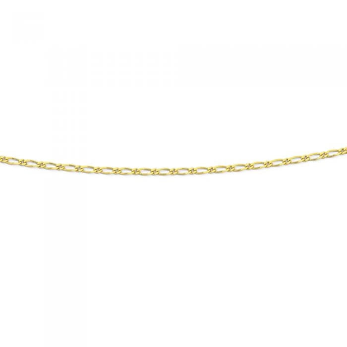 9ct Gold 45cm Solid Figaro 1+1 Chain