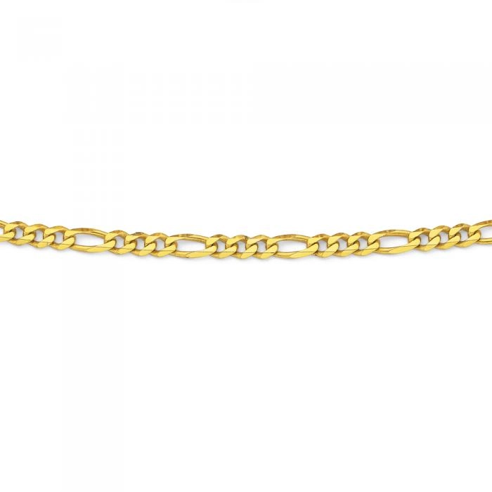 9ct Gold 55cm Solid Figaro 3+1 Chain