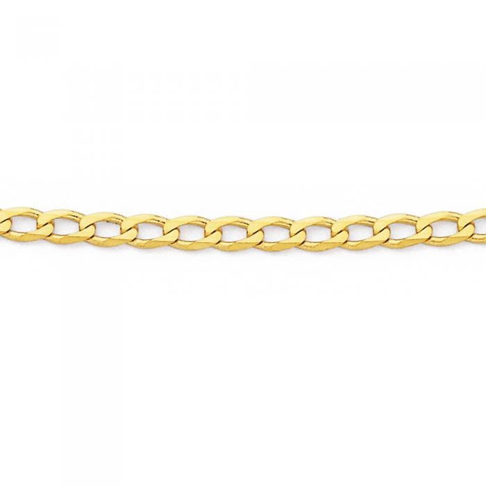 9ct Gold 55cm Solid Open Curb Chain