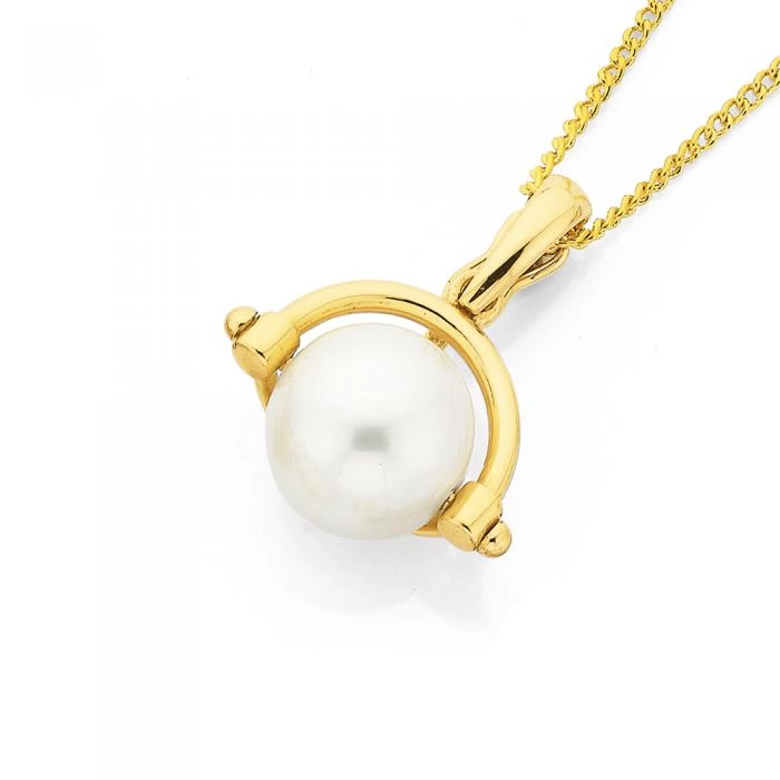 9ct Gold Cultured Freshwater Pearl Spinner Enhancer Pendant