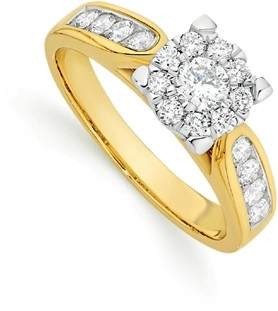 9ct Gold Diamond Cluster Ring