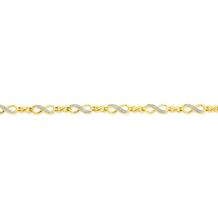 9ct Gold Diamond Infinity Bracelet