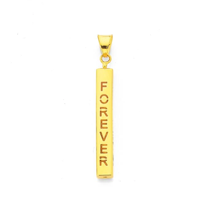 9ct Gold Longevity Bar Pendant