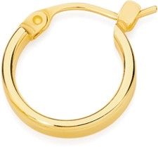 9ct Gold Square Single Hoop Gents Earring