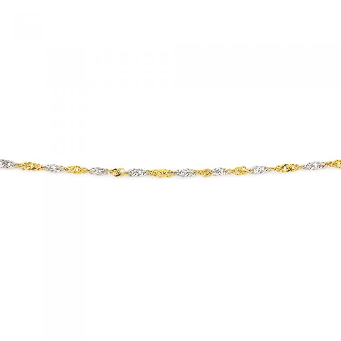 9ct Gold Two Tone 50cm Solid Singapore Chain