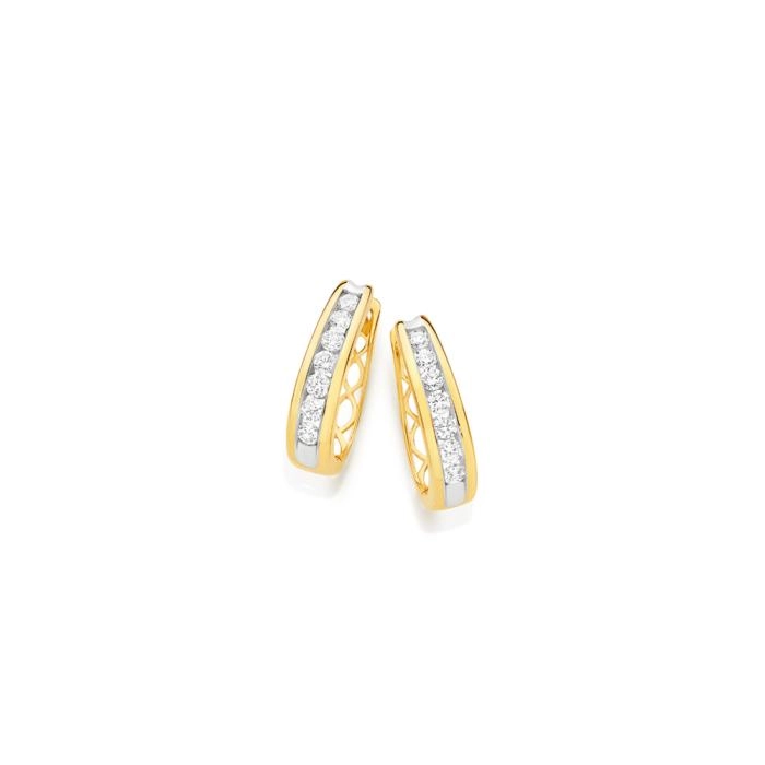 Alora 10ct Gold 1/2 Carat TW Lab Grown Diamond Huggie Earrings