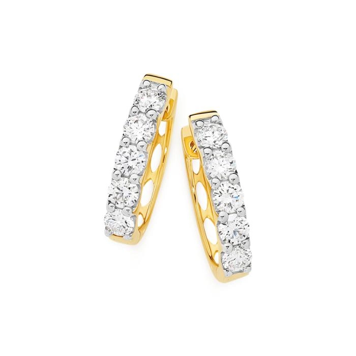 Alora 10ct Gold 1.25 Carats TW Lab Grown Diamond Hoop Earrings