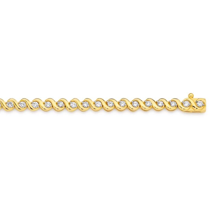 Alora 10ct Gold 2 Carats TW Lab Grown Diamond Wave Tennis Bracelet