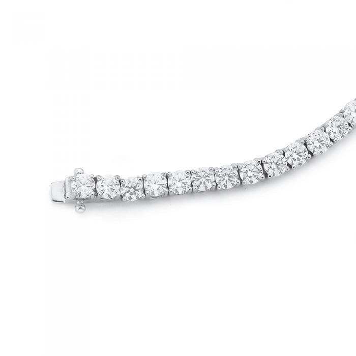 Sterling Silver 3.5mm Claw Set Cubic Zirconia Tennis Bracelet