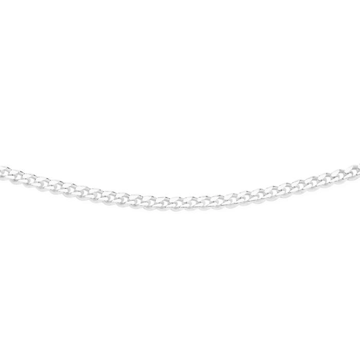 Sterling Silver 50cm Concave Dia-Cut Curb Chain